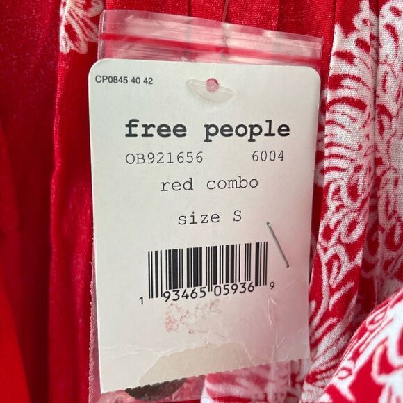 NWT Free People Red And White Floral Midi Dress Size S - Picture 9 of 9